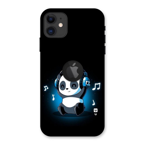 Adorable Panda Enjoying Music Back Case for iPhone 11 Logo Cut