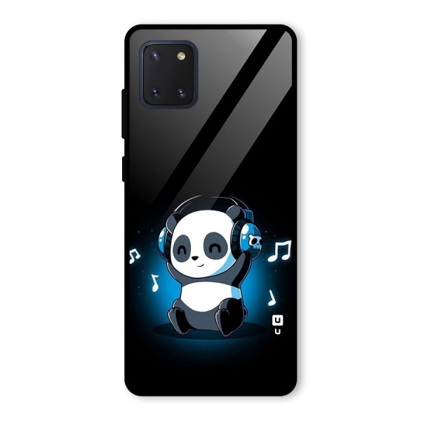 Adorable Panda Enjoying Music Glass Back Case for Galaxy Note 10 Lite
