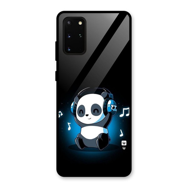 Adorable Panda Enjoying Music Glass Back Case for Galaxy S20 Plus