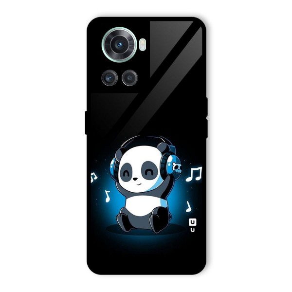Adorable Panda Enjoying Music Glass Back Case for OnePlus 10R