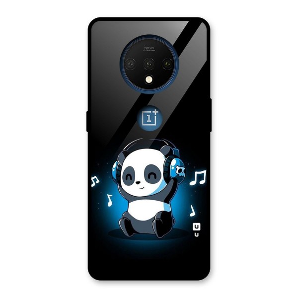 Adorable Panda Enjoying Music Glass Back Case for OnePlus 7T