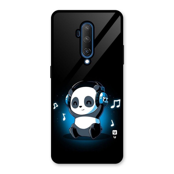 Adorable Panda Enjoying Music Glass Back Case for OnePlus 7T Pro