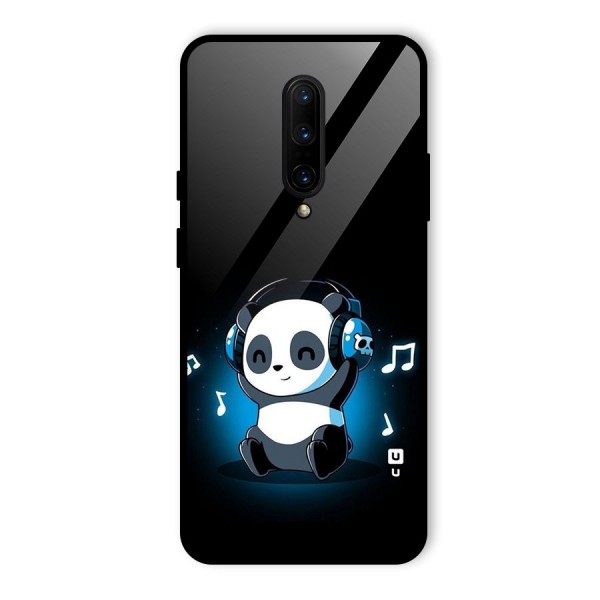Adorable Panda Enjoying Music Glass Back Case for OnePlus 7 Pro
