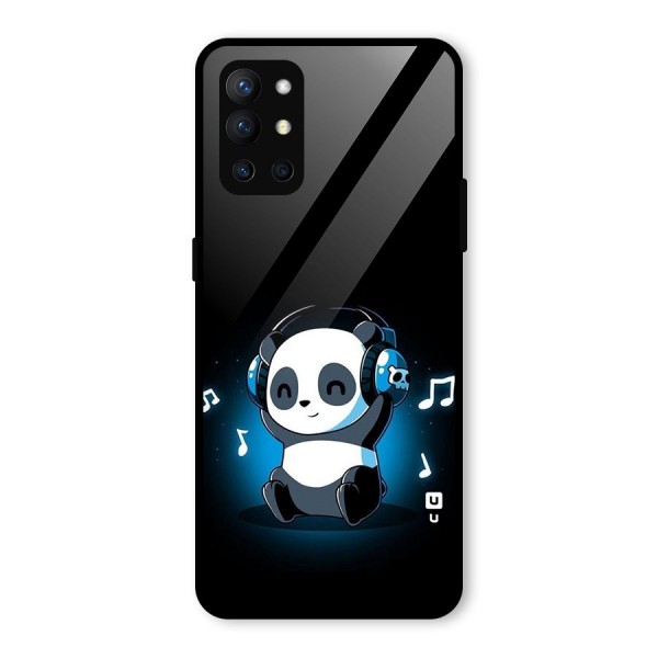 Adorable Panda Enjoying Music Glass Back Case for OnePlus 9R