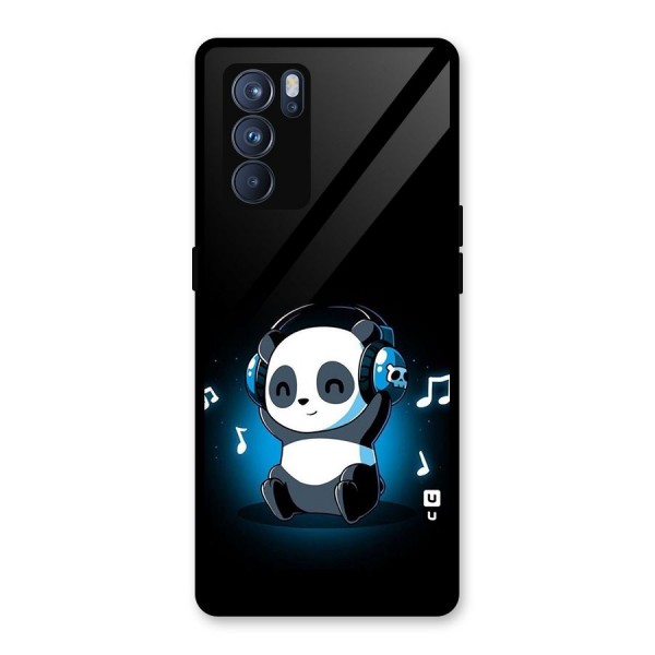 Adorable Panda Enjoying Music Glass Back Case for Oppo Reno6 Pro 5G