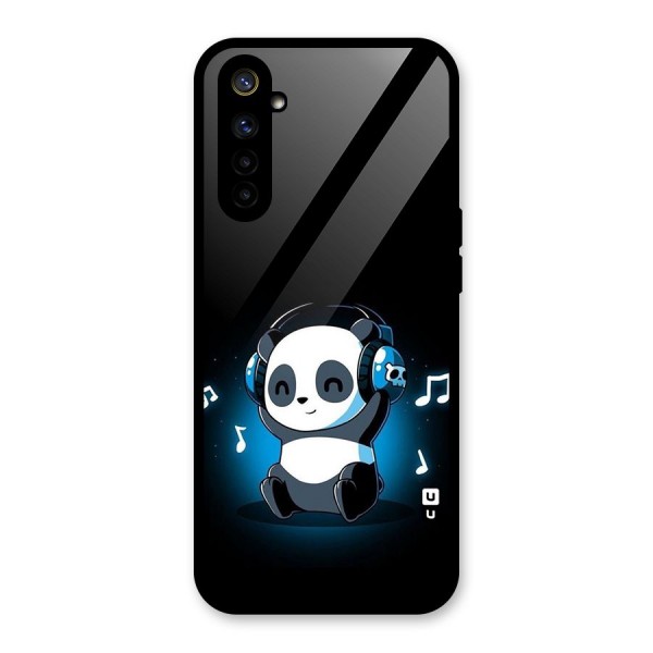 Adorable Panda Enjoying Music Glass Back Case for Realme 6