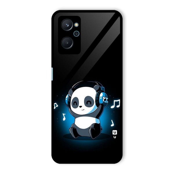 Adorable Panda Enjoying Music Glass Back Case for Realme 9i