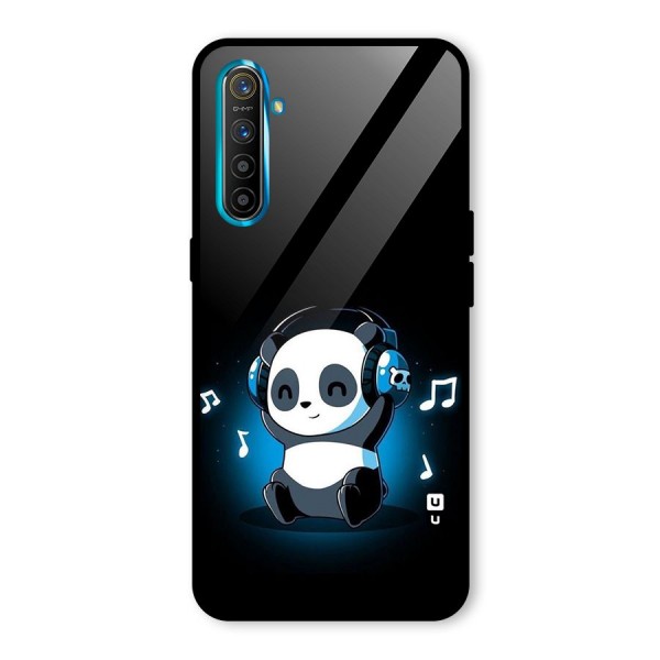 Adorable Panda Enjoying Music Glass Back Case for Realme XT