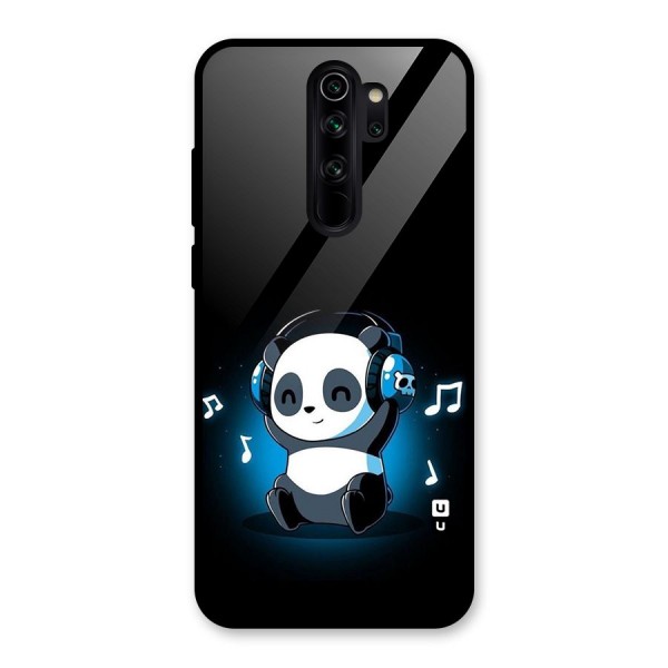 Adorable Panda Enjoying Music Glass Back Case for Redmi Note 8 Pro