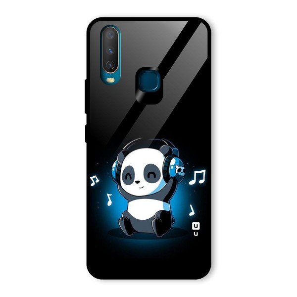 Adorable Panda Enjoying Music Glass Back Case for Vivo U10