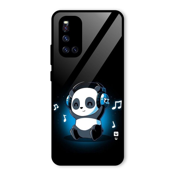 Adorable Panda Enjoying Music Glass Back Case for Vivo V19