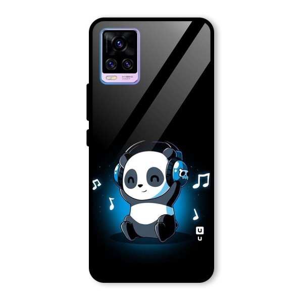 Adorable Panda Enjoying Music Glass Back Case for Vivo V20 Pro