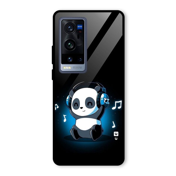 Adorable Panda Enjoying Music Glass Back Case for Vivo X60 Pro Plus