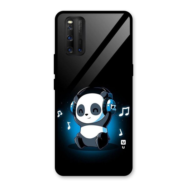 Adorable Panda Enjoying Music Glass Back Case for Vivo iQOO 3
