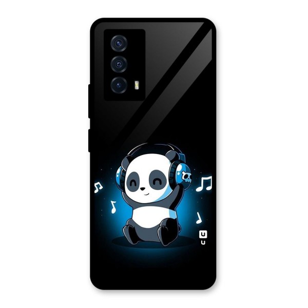 Adorable Panda Enjoying Music Glass Back Case for Vivo iQOO Z5