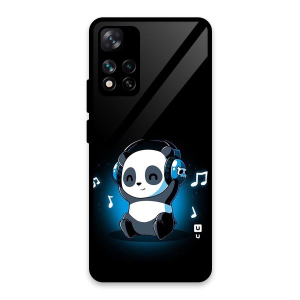 Adorable Panda Enjoying Music Glass Back Case for Xiaomi 11i 5G