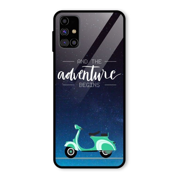 Adventure Scooter Glass Back Case for Galaxy M31s