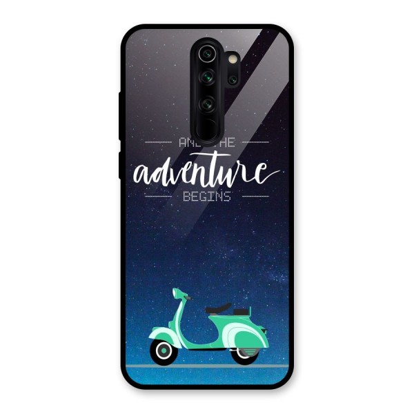 Adventure Scooter Glass Back Case for Redmi Note 8 Pro
