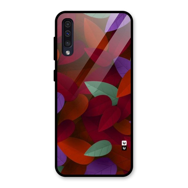 Aesthetic Colorful Leaves Glass Back Case for Galaxy A50