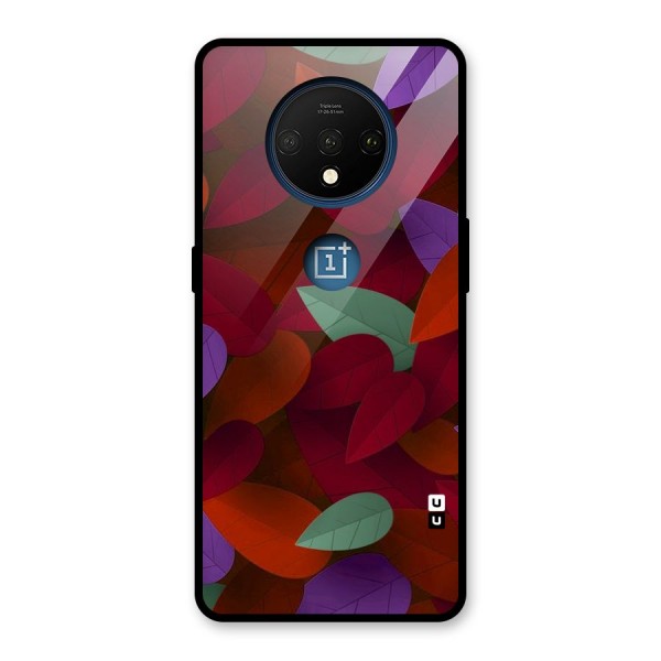 Aesthetic Colorful Leaves Glass Back Case for OnePlus 7T