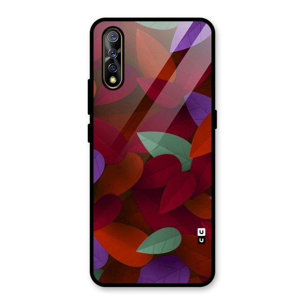 Aesthetic Colorful Leaves Glass Back Case for Vivo S1