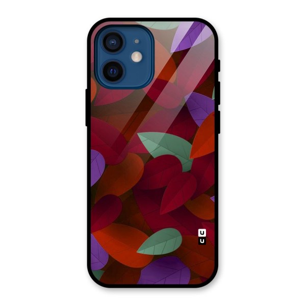 Aesthetic Colorful Leaves Glass Back Case for iPhone 12 Mini