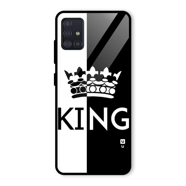 Aesthetic Crown King Glass Back Case for Galaxy A51