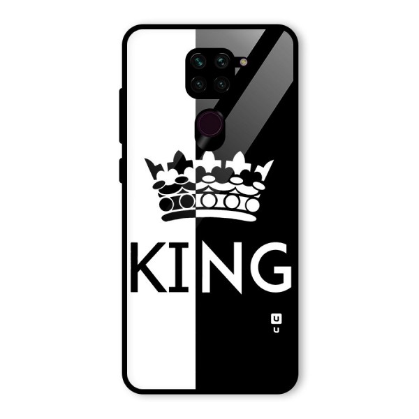 Aesthetic Crown King Glass Back Case for Redmi Note 9