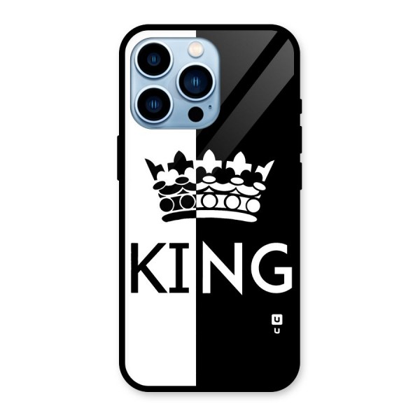 Aesthetic Crown King Glass Back Case for iPhone 13 Pro
