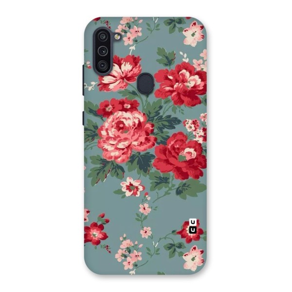Aesthetic Floral Red Back Case for Galaxy M11
