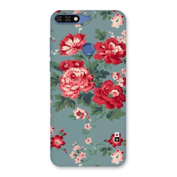Aesthetic Floral Red Back Case for Honor 7C