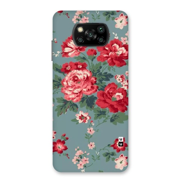 Aesthetic Floral Red Back Case for Poco X3