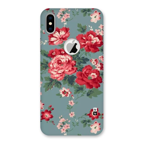 Aesthetic Floral Red Back Case for iPhone XS Logo Cut