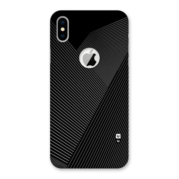 Aesthetic White Stripes Back Case for iPhone XS Logo Cut