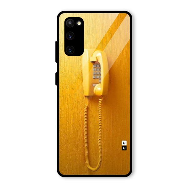 Aesthetic Yellow Telephone Glass Back Case for Galaxy S20 FE