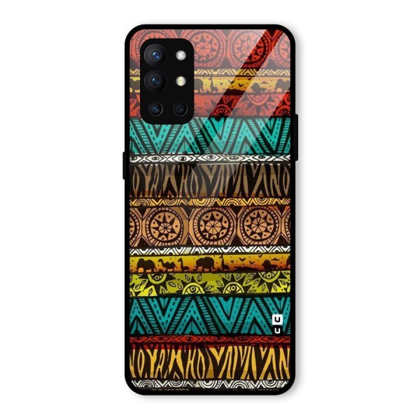 African Design Pattern Glass Back Case for OnePlus 9R