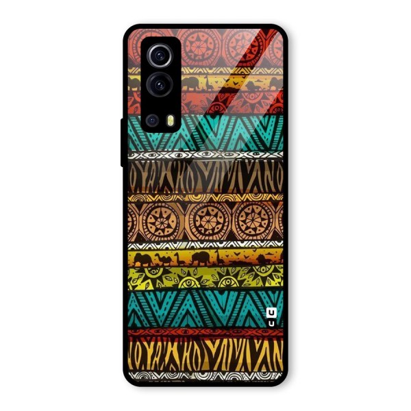 African Design Pattern Glass Back Case for Vivo iQOO Z3