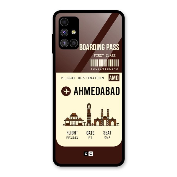Ahmedabad Boarding Pass Glass Back Case for Galaxy M51