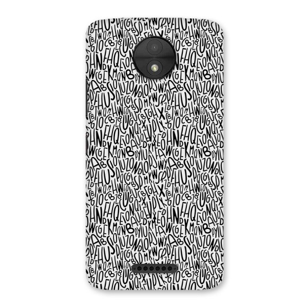 Alphabet Seamless Abstract Back Case for Moto C