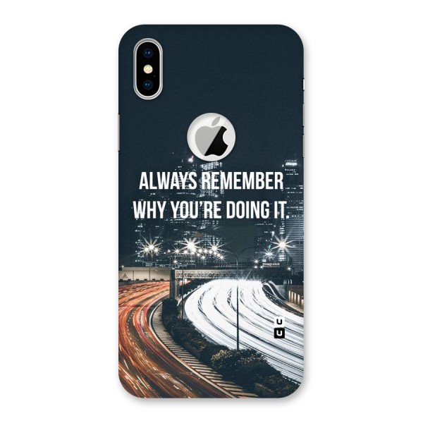 Always Remember Back Case for iPhone XS Logo Cut