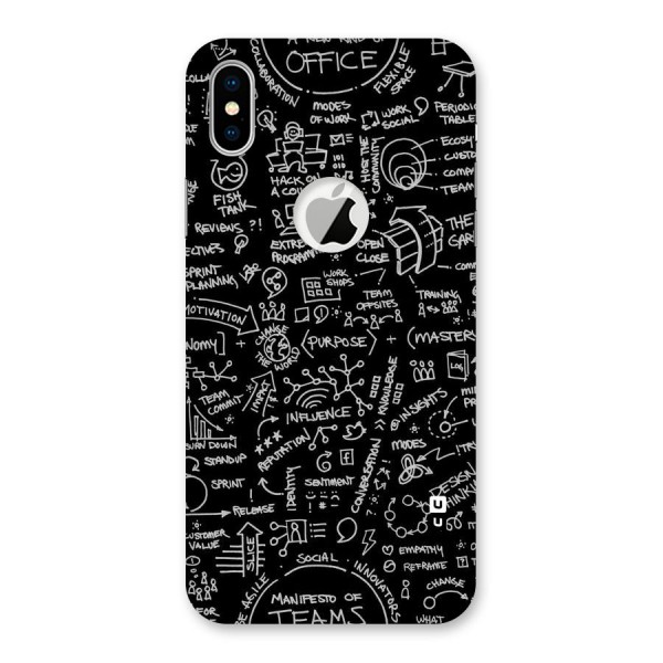 Anatomy Pattern Back Case for iPhone XS Logo Cut