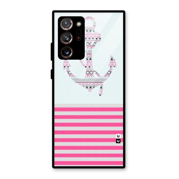 Anchor Design Stripes Glass Back Case for Galaxy Note 20 Ultra