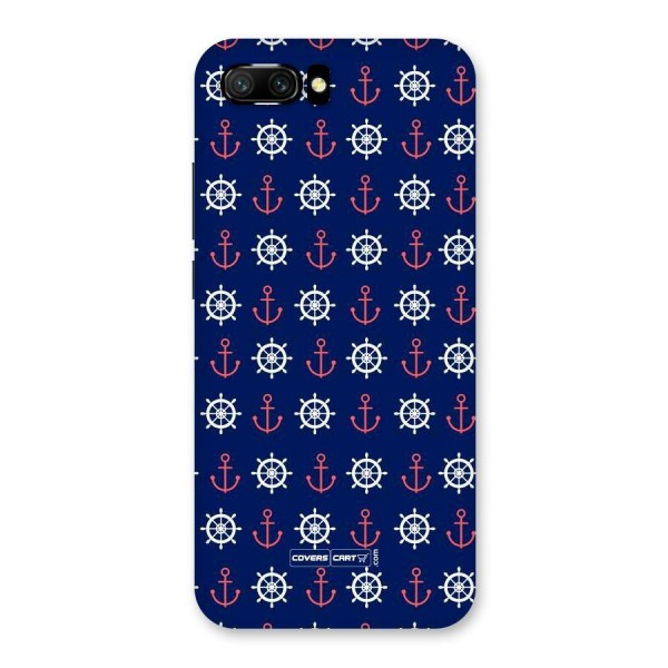 Anchor Pattern Blue Back Case for Honor 10
