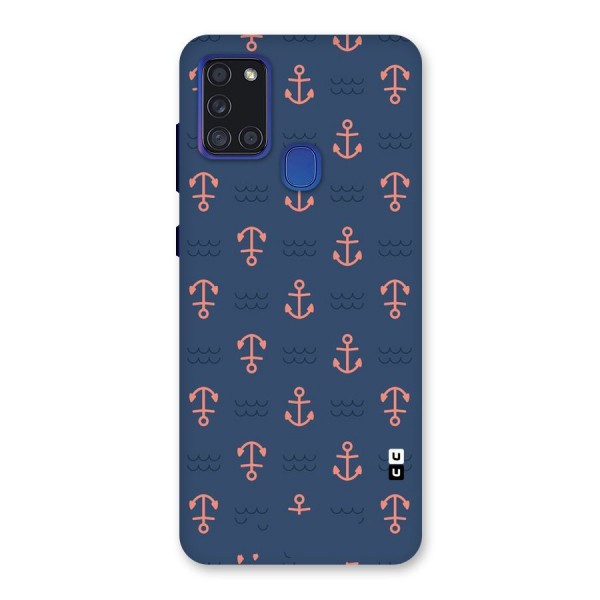 Anchor Sea Blue Back Case for Galaxy A21s