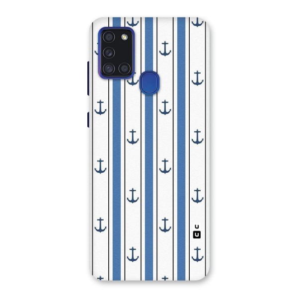 Anchor Stripe Lines Back Case for Galaxy A21s