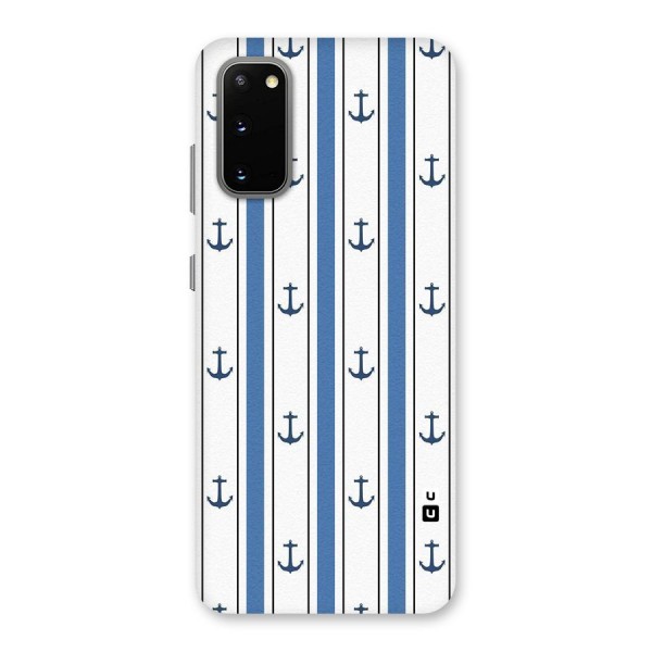 Anchor Stripe Lines Back Case for Galaxy S20