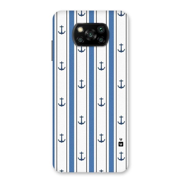 Anchor Stripe Lines Back Case for Poco X3