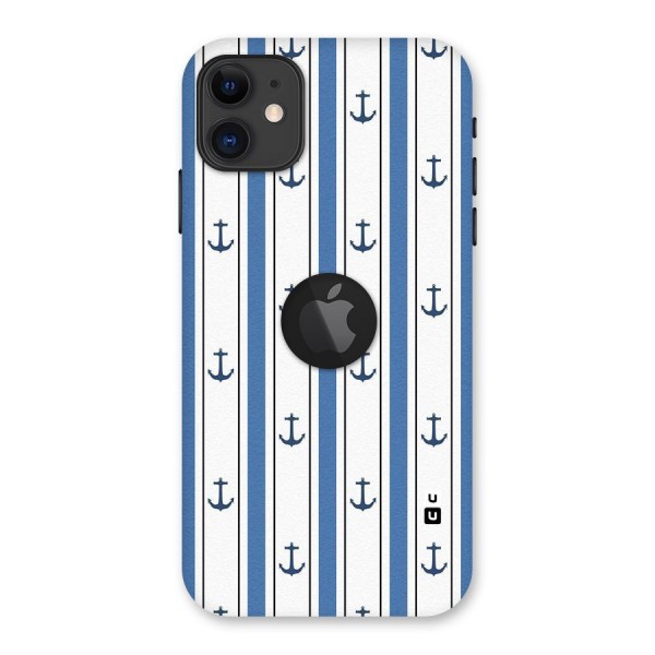 Anchor Stripe Lines Back Case for iPhone 11 Logo Cut