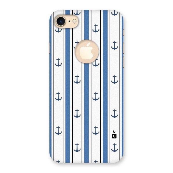 Anchor Stripe Lines Back Case for iPhone 7 Logo Cut