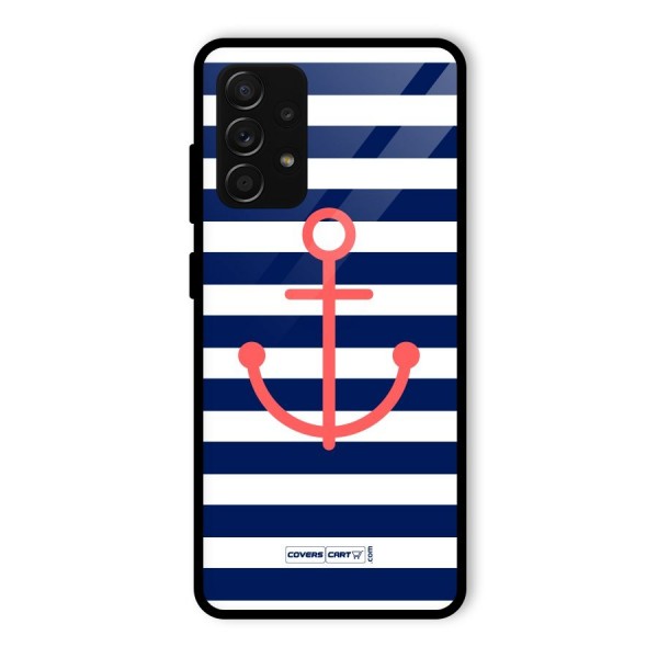 Anchor Stripes Glass Back Case for Galaxy A53 5G
